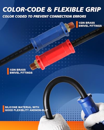 Image of TIROL 12FT Semi Truck Air Lines Kit 2 IN 1 Air Hose for Semi Truck Trailer (Pack of 2)