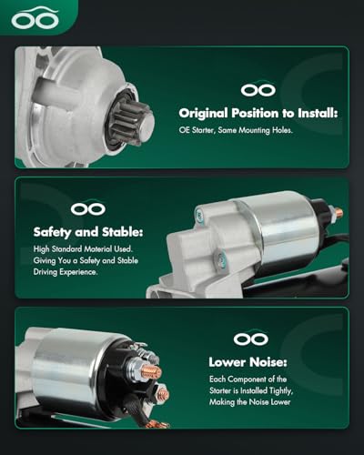 Image of SCITOO Starter Motor fit for Porsche for 911 3.4L 1999-2001,for Porsche for 911 3.6L 2004-2008,for Porsche for 911 3.8L 2005-2008 Replacement Starter 17804