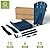 GREENVINES Folding-Adirondack-Chairs-Set-of-2 | HDPE Plastic | Fire Pit Chair | All Weather | Cup Holder | Blue | for Deck Backyard Patio Outdoor Garden
