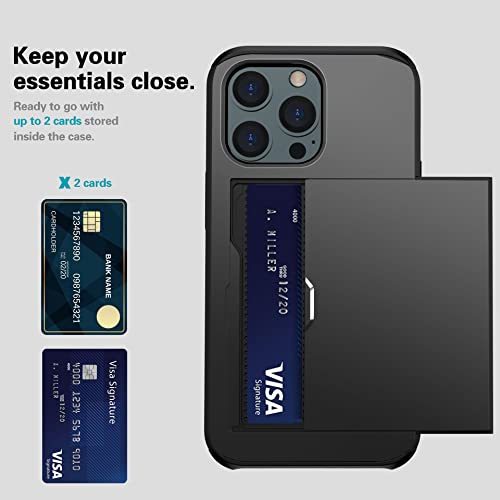 PhoneBeat-Case-for-iPhone-13-with-Card-Holder-Wallet-Credit-Phone-Case-4-Cards-for-iPhone-13-for-Women-Men-Black