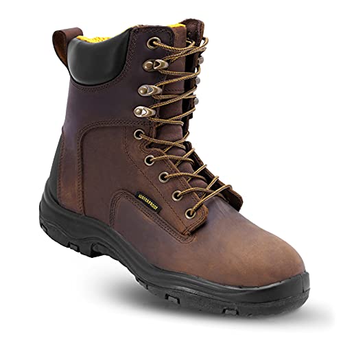 Ever Boots 8â€ Waterproof Work Boot Construction for Men (Darkbrown, 11)