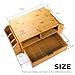 Hiceeden 2 Tier Bamboo Desktop Organizer, Desk Monitor Stand Riser with 1 Drawer and 2 Pen Holder, 2 Compartment Computer Desk Storage Organizer for Laptop, Printer, iMac