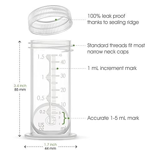 Image of Maymom 1.5 Oz Container Designed for Colostrum & Milk Storage; Leak Proof Lids, Breastmilk Freezer or Refrigerator Storage, Made Without BPA; 4pc /pk