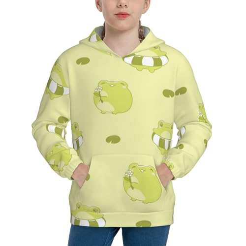 Cute Frog3 Kids Pullover Hoodies Boys Sweatshirts Girls Athletic Clothes with Pocket