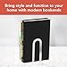 Spectrum Elements Book Ends for Shelves, Small - Decorative Bookends Book Shelf Organizer for Heavy & Light Books - Modern Metal Book Holders with Minimalist Design - Chrome