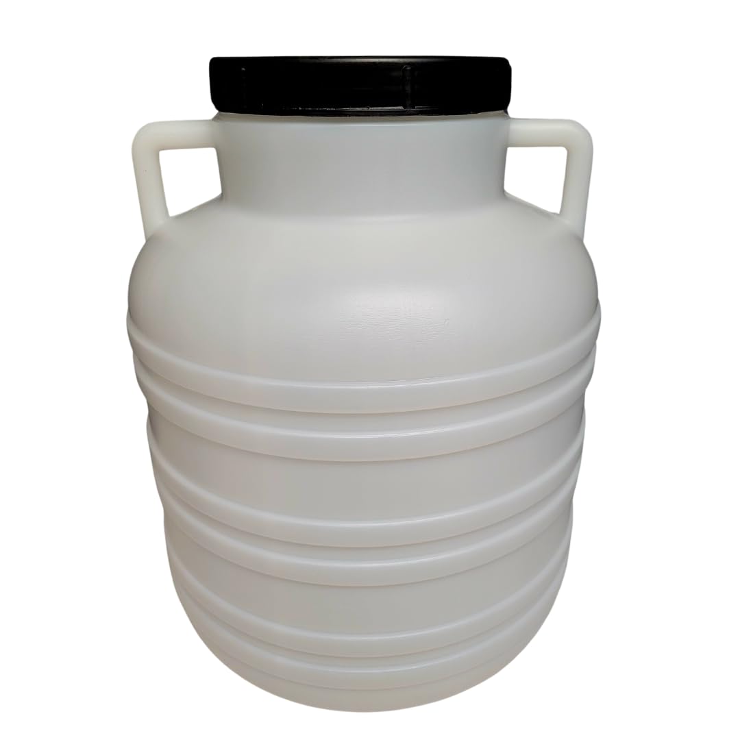 DIAH DO IT AT HOME 30L Plastic Barrel with Airtight Screw Lid & Handles - Food Grade Storage Container for DIY Brine Pickling Sauerkraut, Cabbage & Cucumbers - Heavy Duty Fermentation Keg (30 Litre)