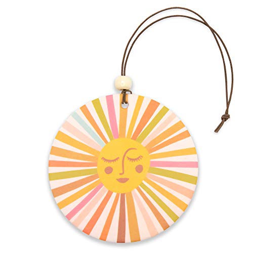 Image of Studio Oh! Retro Sunshine Set of 2 Hanging Car Air Freshener, Long-Lasting Fragrance, Odor Eliminator, Scented Car Accessory for Auto Interior, Decorative Air Freshener, 4 x 7.5 in