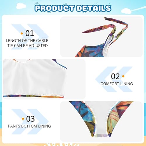 KLL Leaves Monstera Blots Girl 2 Piece Bikini Sets Quick-Dry Beach Swimsuit Swimsuit4