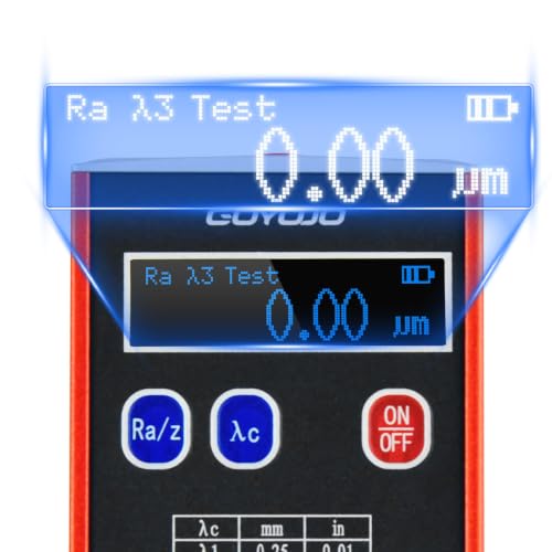 Image of GOYOJO Surface Roughness Gauge, Portable High Accuracy Roughness Tester - 4 Testing Parameters Ra /Rq 0.05~15.0μm Rz /Rt 0.1~50.0μm, with Standard Calibration Block and Bracket