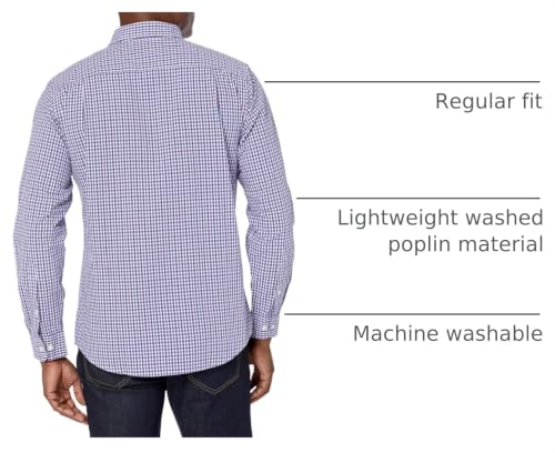 Image of Amazon Essentials Men's Regular-Fit Long-Sleeve Casual Poplin Shirt, Button Front, Business Casual, Collared