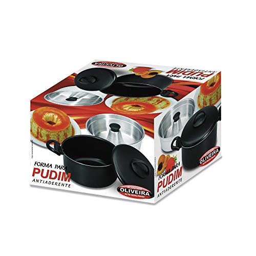 Conjunto De Pudim Extra-flon Nº20 Aluminio Oliveira Conjunto De Pudim Extra-flon Nº20 Preto No Volta