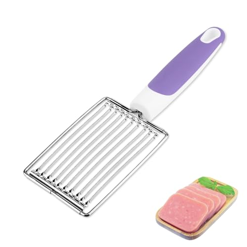 Trancheur à Tomates,Coupe-tomates en Acier Inoxydable, coupe tomate, coupe tomates en tranches Cuits Coupe-jambon inoxydable trancheuse avec poignée trancheuse de Viande de déjeuner