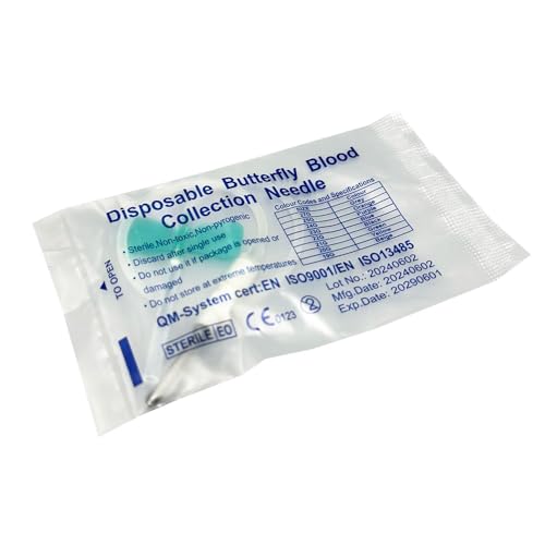 Veterinary Butterfly Shaped Blood 21g Collection Needle, Winged Blood Collection Needle Suitable for Cats, Dogs and Pets (50pcs)