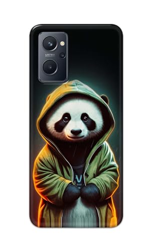 Image of Printed Hard Back Cover Case for Realme 9i 4G Back Cover (Cartoon Panda) -1111