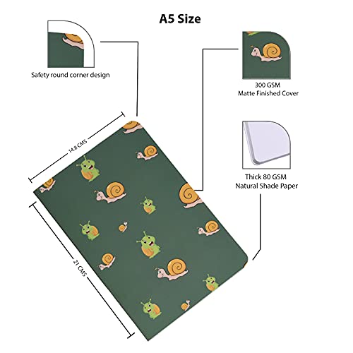 Image of Papboo A5 Handy, Easy to carry Unruled, Plain Cute Creature & Floral 2 Sets of 4 for doodling, Writing, Notes, Notebooks -Matte Finished - Journal Diary, Gift.(60 * 8= 480 80 GSM pages)