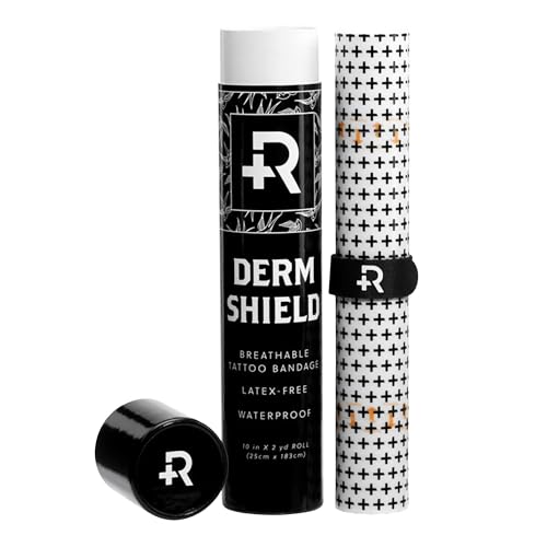 Recovery Aftercare Derm Shield Tattoo Cover Up Patch - Latex-Free & Waterproof Tattoo Aftercare Bandage - Transparent Matte Film - Breathable & Flexible - Promotes Healing & Skin Renewal (10 x 2yd)