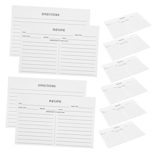 Unomor 50pcs Kitchen Cards Daily Use Recipe Card Sheet Food Note Cards Recipe Accessory