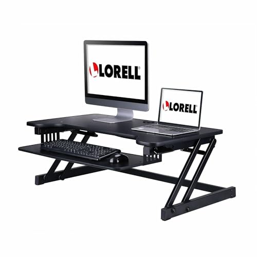 Base regulable para escritorio y monitor Lorell negra miniatura 3