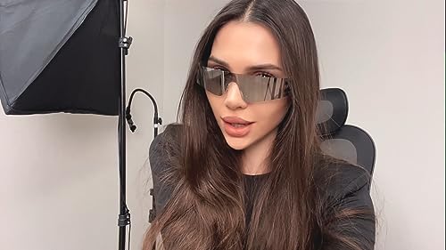 COASION Wrap Around Sunglasses for Women Men Trendy Rimless Futuristic Shades Y2k Shield Flat Top Fashion Eyeglasses3