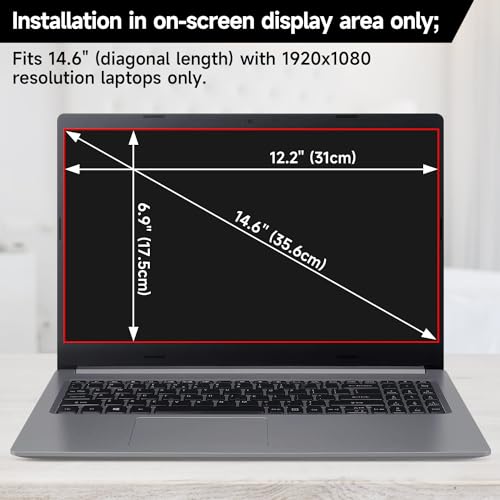 Image of 14 Inch 16:9 Laptop Privacy Screen Filter, Anti Blue Light Glare & Anti Scratch Computer Privacy Shield for 14 inch with 1920x1080 Aspect Ratio Laptop