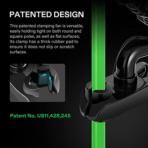 VIVOSUN AeroWave A6 6-Inch Clip-on Fan, Patented Portable Indoor Fan with Clip, 2-Speed Adjustment, Cord, Strong Airflow but Low Noise, and Fully-Adjustable Tilt for Grow Tent, Black, 1-Pack