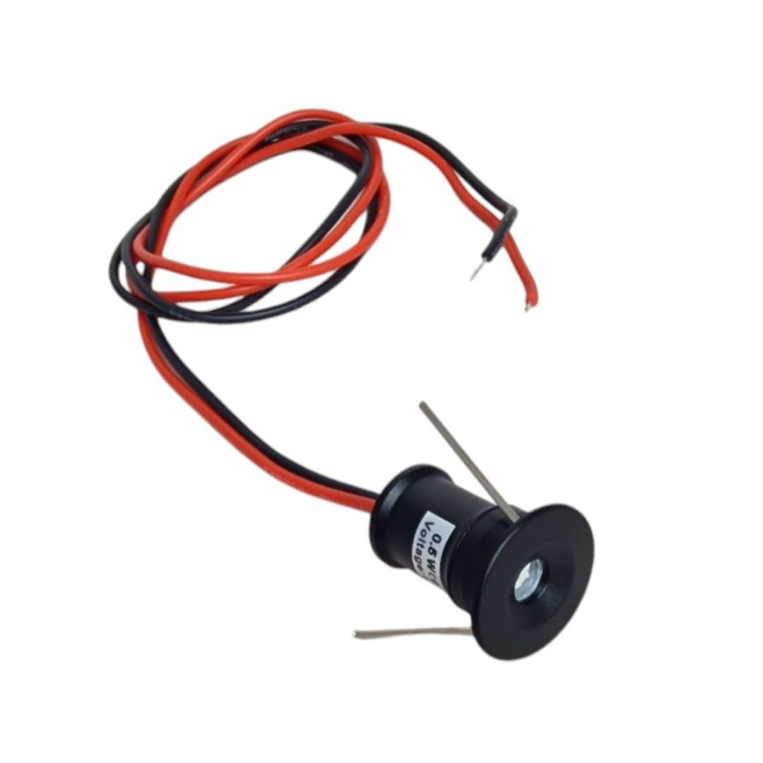 MARVIX 6 x LED 12V Mini Spot Lichter Schwarz 0,5W IP65 Wasserdicht Blaulicht für Wohnwagen, Wohnmobil, Boot Downlights Beleuchtung