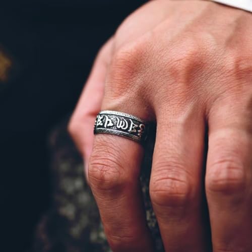 Bague réglable bouddhiste en argent, le cadeau de protection idéal