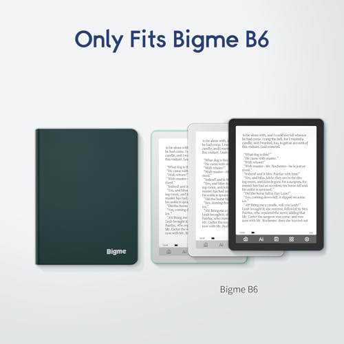 Image of Back Case for Bigme B6 Color E-Reader Leather Cover Supports Magnetic Adsorption, Thin & Light, Auto Sleep /Wake, Deep Green