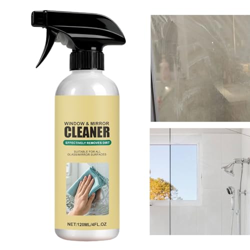 GkgWuxf Limpiador de cristales – Limpiador de manchas de espejo 120 ml – Spray de limpieza para ventanas de coche | para casa privada, oficina, restaurante, mesa de , tienda, baño