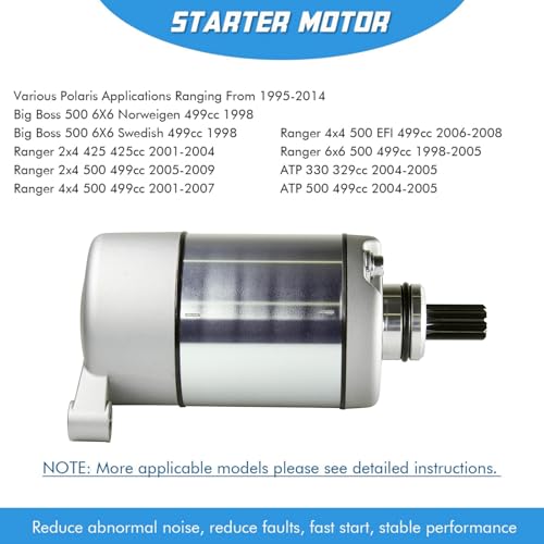 Image of Starter Motor Replacement for Polaris Sportsman 500 325 330 335 425 400 450 ATV UTV Ranger Magnum Trail Boss Big Boss ATP Scrambler Starter HO 1995-2014 3090188 3084981