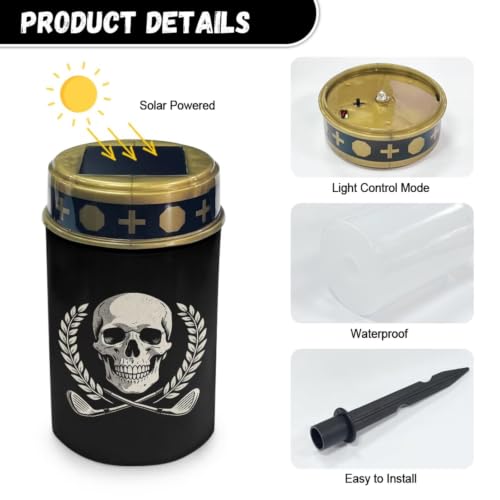 Image of Halloween Skull Solar Lights for Cemetery Gravesite | Outdoor Solar Lights for Cemetery Grave Decorations, Waterproof LED Flameless Candle for Grave Memorial Gift Decor 2 Pack