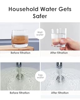 Waterdrop Whole House Water Filter System, Reduce Iron & Manganese, with Carbon and Sediment Filters, 5-Stage Filtration, Reduce Iron, Lead, Chlorine, Odor, 2-Stage WD-WHF21-FG, 1" Inlet/Outlet