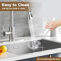Milk Frother Handheld Rechargeable Electric Frother Wand Coffee Foam Maker with 2 Stainless Stee Whisks & 3 Speeds,Drink Mixer Handheld for for Latte, Cappuccino, Hot Chocolate, Matcha, Egg (White) — image 8