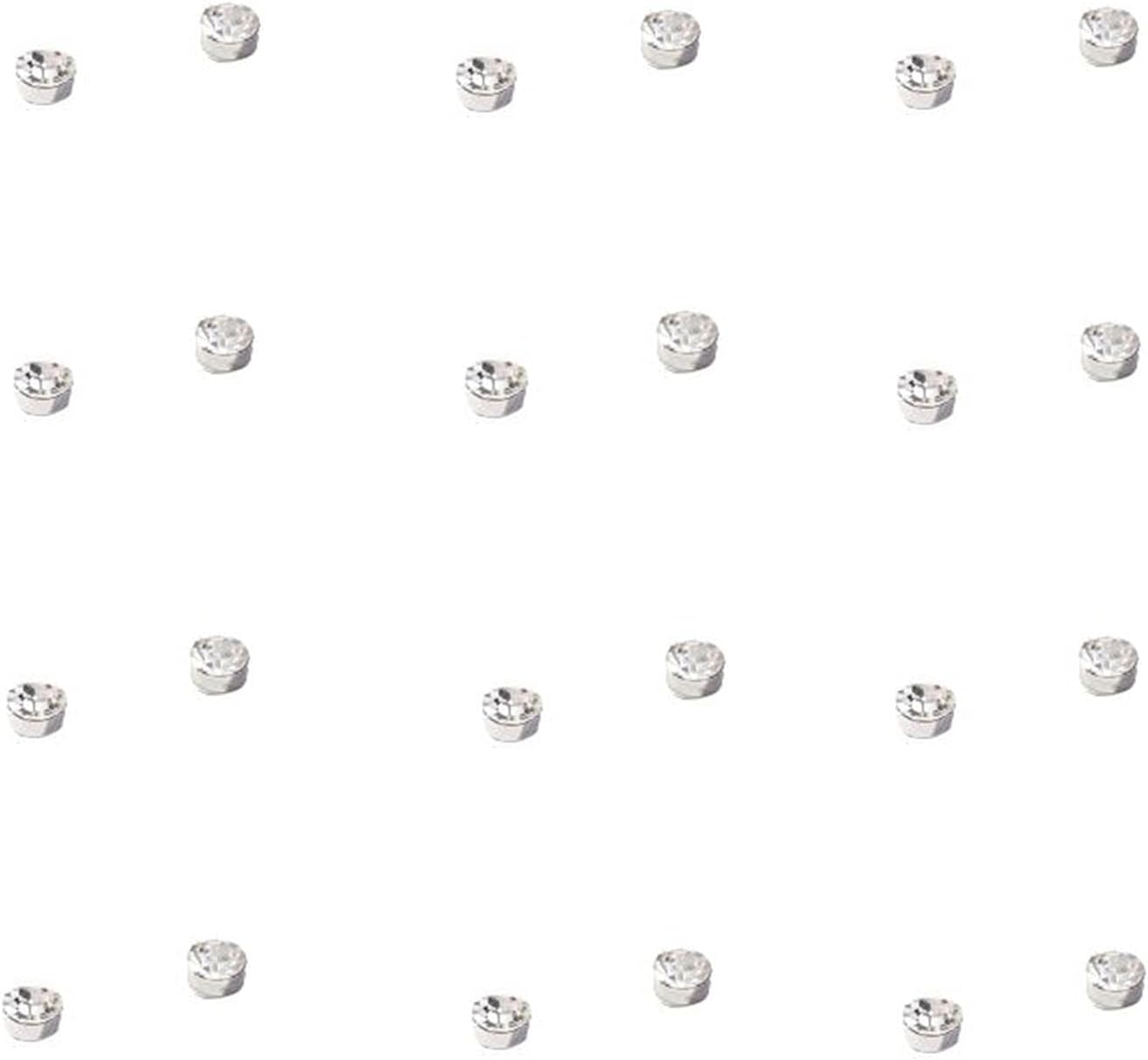 12Pcs Magnetic Crystal Stud Earrings Face Magnetic Clip Non Piercing Earrings Nose Lip Ring Clip on Cubic Zirconia Tragus for Women Men Non Piercing Jewelry-white 3mm(24pcs)
