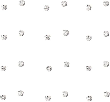 12Pcs Magnetic Crystal Stud Earrings Face Magnetic Clip Non Piercing Earrings Nose Lip Ring Clip on Cubic Zirconia Tragus for Women Men Non Piercing Jewelry-white 3mm24pcs