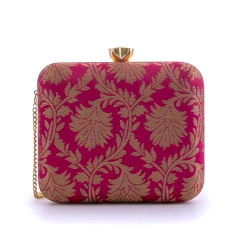 byra Banarasi Women’s Square Clutch – Traditional Brocade Ethnic Party Bag-picture-26