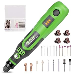 Utensile Multifunzione, Ginour 3.7V Strumento Multifunzione, Mini Trapano Elettrico Smerigliatrice Utensile Rotante, Kit 32 Accessori, 3 Velocità Variabili, USB Ricaricabile Batteria al Litio, Per DIY