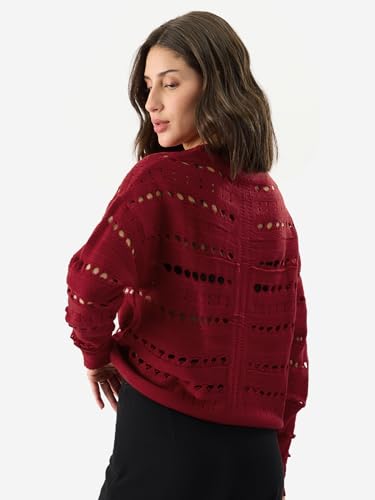 Image of The Souled Store Solid Women's Oversized Knit Sweaters Ladies' Baggy Loose Fit Pullover for Women Relaxed Slouchy Extra