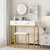 【TABOURET CONFORTABLE INCLUS】 Livrée avec un tabouret assorti à coussin rembourré, cette coiffeuse assure un confort optimal pour vos longues séances de maquillage ou de préparation.