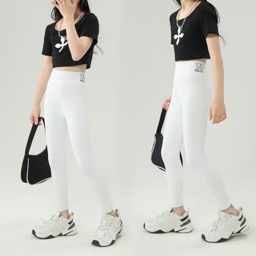 HOTUT Legginsy dziecięce dla dziewczynek, długie legginsy sportowe spodnie gimnastyczne długie spodnie dziewczęce, oddychające tkaniny legginsy dla dziewczynek, legginsy dziewczęce do tańca biegania