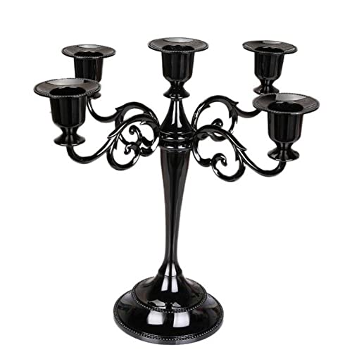 SHJOEE Candelero con 5 Cabezas Portavelas Decorativo de Metal Candelero De Aleación Candelabros de 5 Brazos Candelabro Decorativo Vintage Boda de Navidad Fiesta de Halloween Jardín Familiar Cover