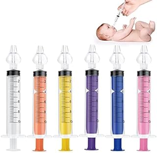Vicloon Aspiradores Nasales,6 Piezas Irrigador Nasal para Recién Nacidos Policromático,Kit de Enjuague Nasal de 10 ml, Limpiador de Enjuague Nasal，Reutilizable de Irrigador Nasal para Bebes