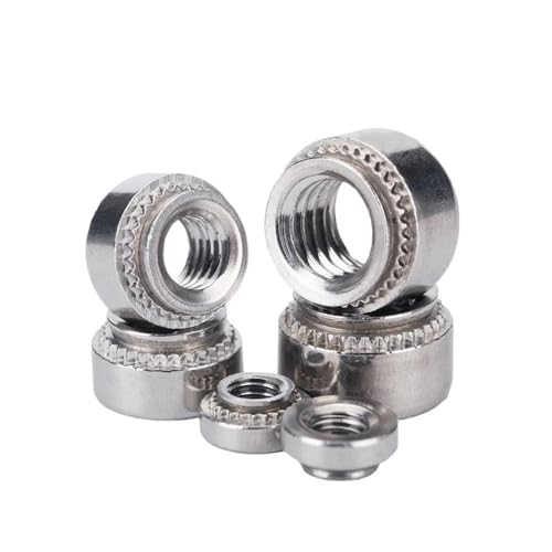 SellGood Dado a Mano 5-50 Pezzi M3 M4 M5 M6 M8 M10 Dado autobloccante 304 Inserto in Acciaio Inossidabile Dado a Pressione Dado a pressare Lastra 0,8-3,2 mm(M3-1(50pcs))