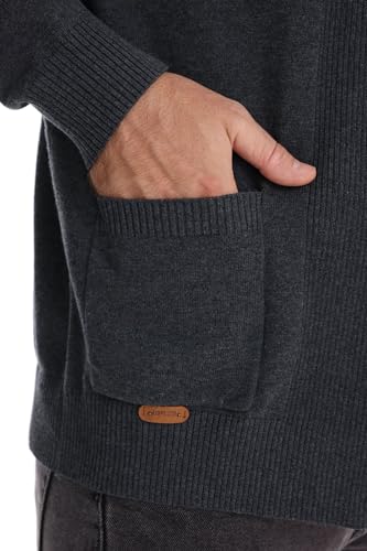 Men's Cardigan Sweater Shawl Collar Open Front Long Sleeve Ribbed Knit Sweater with Pockets2