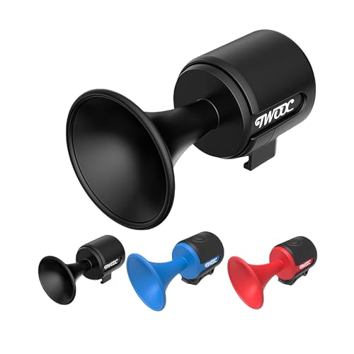 Electric Bike Horn for Adult, 120dB Compact Lightweight Electric Bicycle Bell Operated/IPX4 Waterproof Effortless Quick Install for Kid's Bikes (Black)