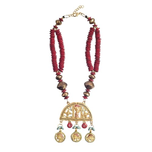 Image of AAKRITI ART CREATIONS Handcrafted Tribal Necklace Collection | Royal & Queen-Inspired Artisan Brass Statement Jewelry | Ethnic, Elegant & Regal Necklaces for Women