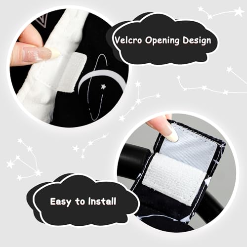 Image of Baby Car Seat Cover, Soft Minky Warm Winter Car Seat Canopy for Infants & Toddlers, Opening with Adjustable Strap, Breathable Nursing Cover & Stroller Blanket, Black Starry Sky (Fits Most Car Seats)
