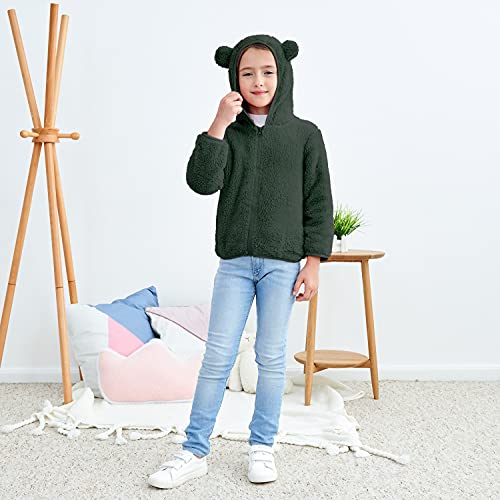 Image of Toddler Girls Boys Fleece Hoody Jacket Zip Up Teddy Coat Warm Winter Outwear