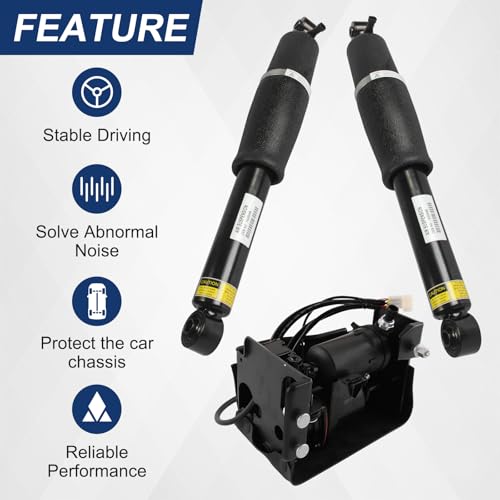DICMIC Rear Air Strut Shock Absorber + Air Ride Suspension Compressor Pump Compatible with Chevrolet Avalanche Suburban Tahoe GMC Yukon Escalade Replace# 10395825, 15056494, 15756926, 25979391 by DICMIC - Used condition - Image 4