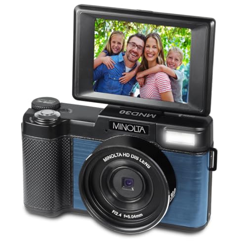 Image of Minolta Mnd30 30 Mp / 2.7K Ultra Hd Digital Camera (Blue) - 32 Gb G